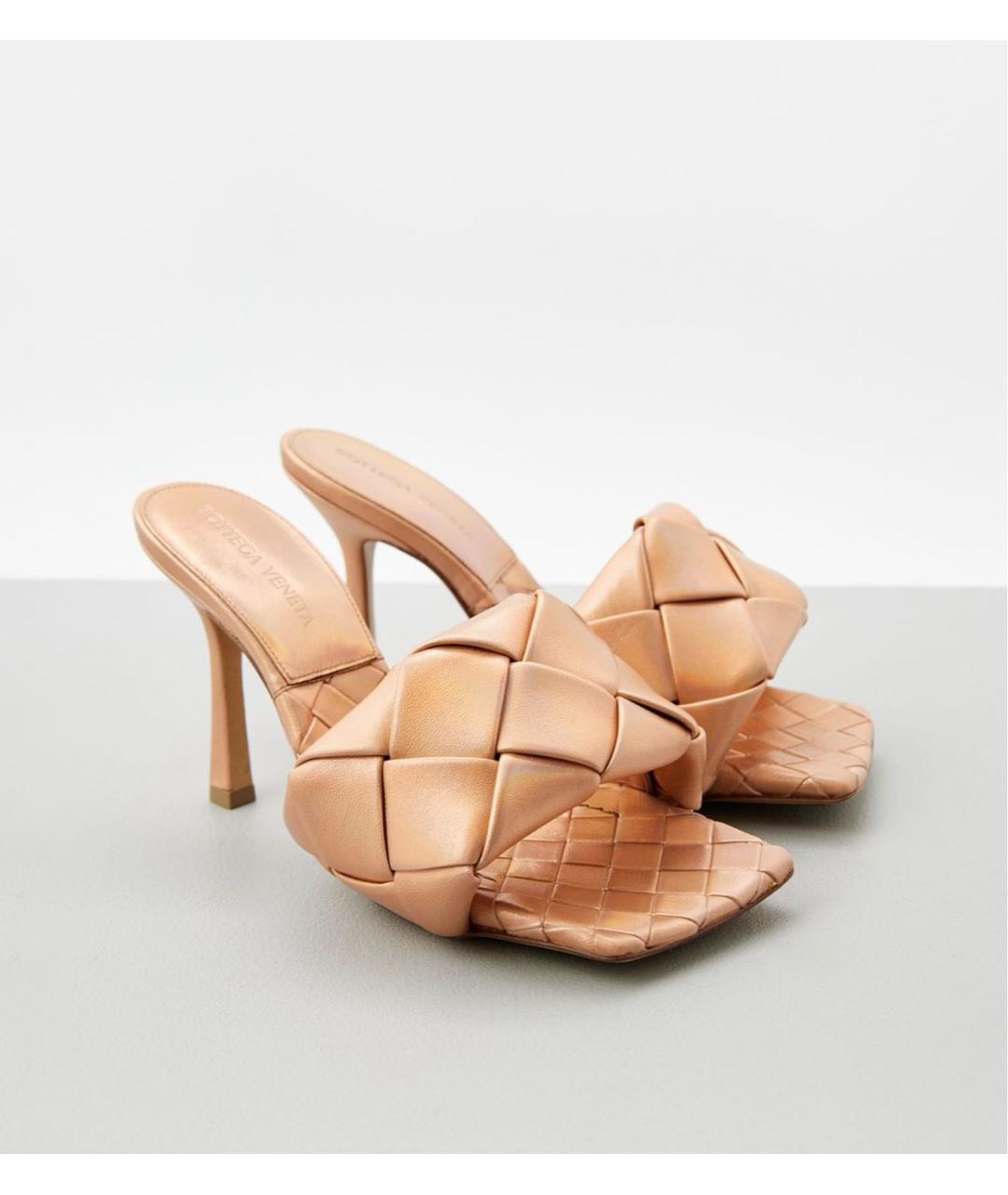 BOTTEGA VENETA Бежевые кожаные мюли, фото 2