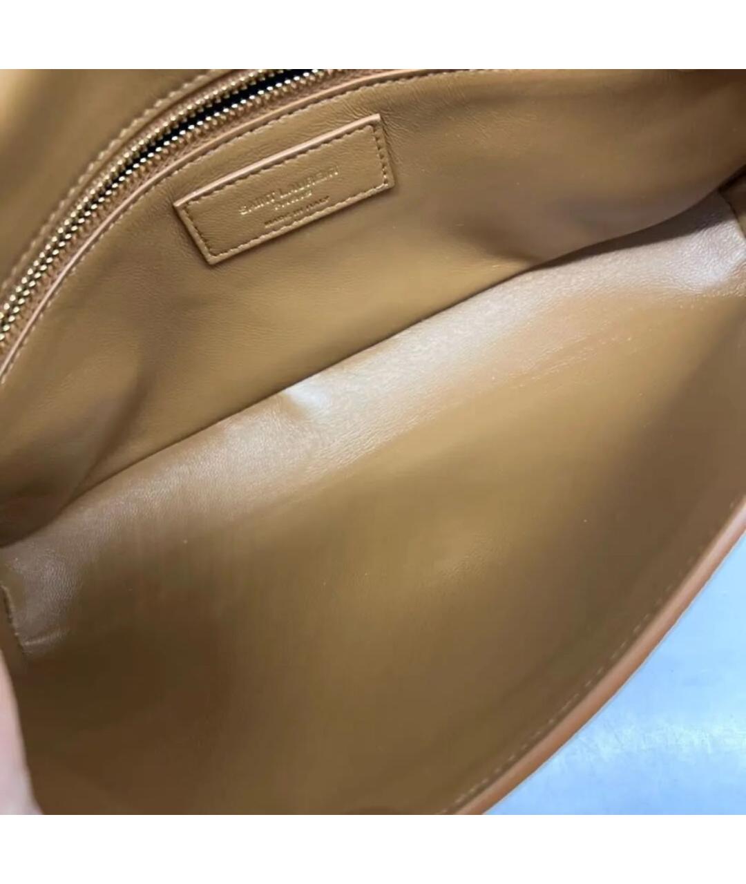 SAINT LAURENT Коричневая замшевая сумка через плечо, фото 6