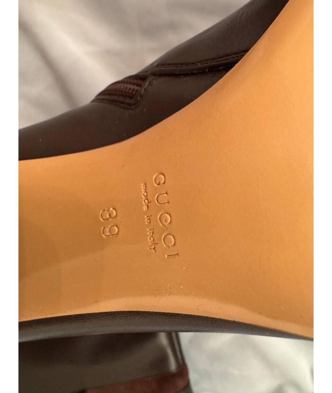 GUCCI Коричневые сапоги из лакированной кожи, фото 2