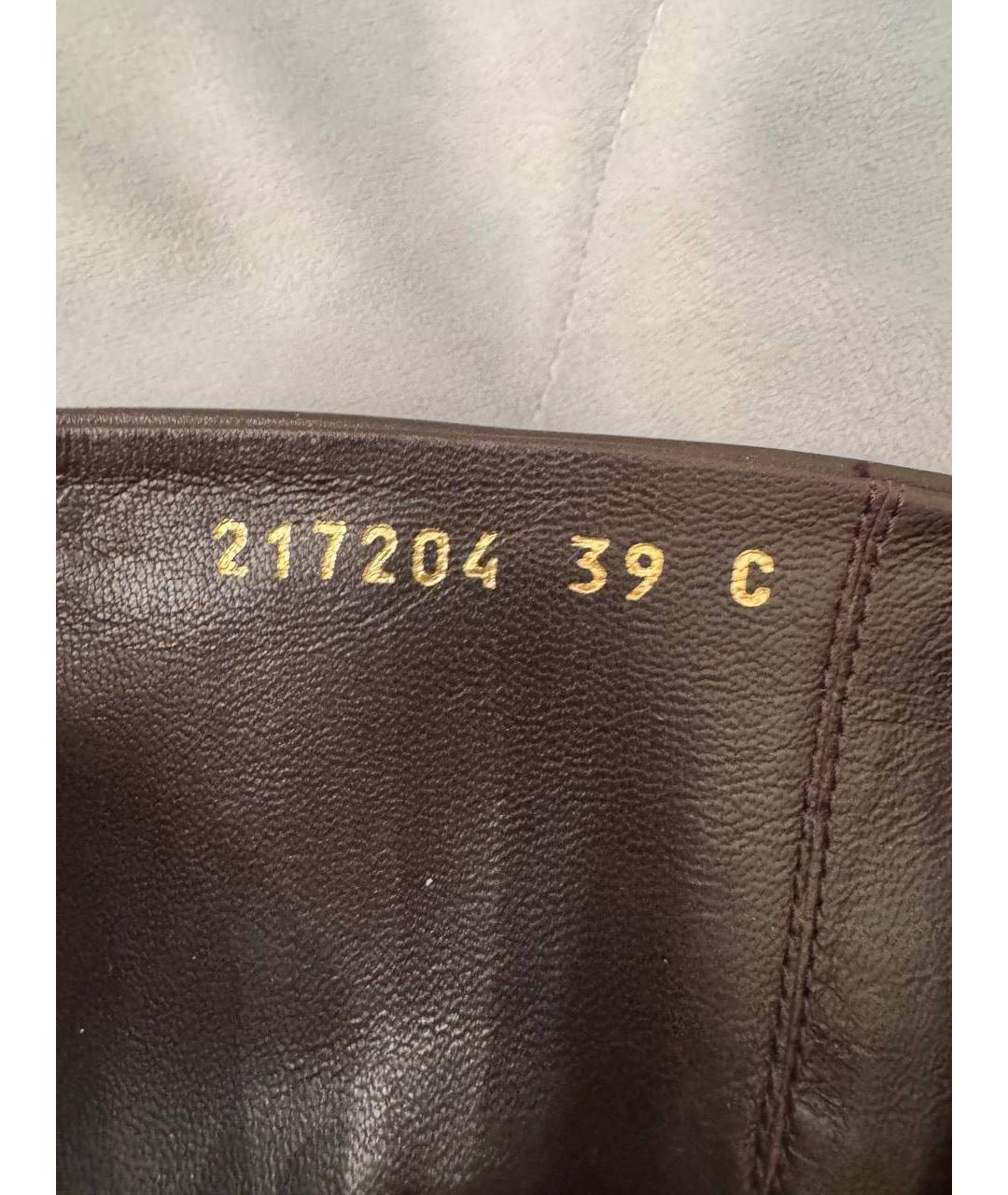 GUCCI Коричневые сапоги из лакированной кожи, фото 4