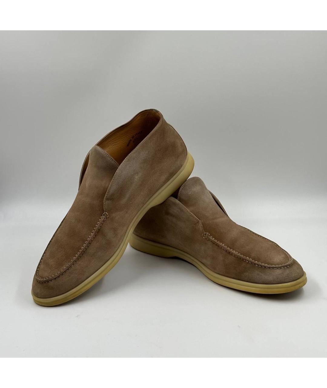 LORO PIANA Коричневые замшевые лоферы, фото 4