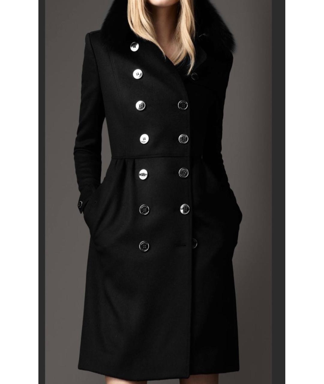 BURBERRY Черное шерстяное пальто, фото 4