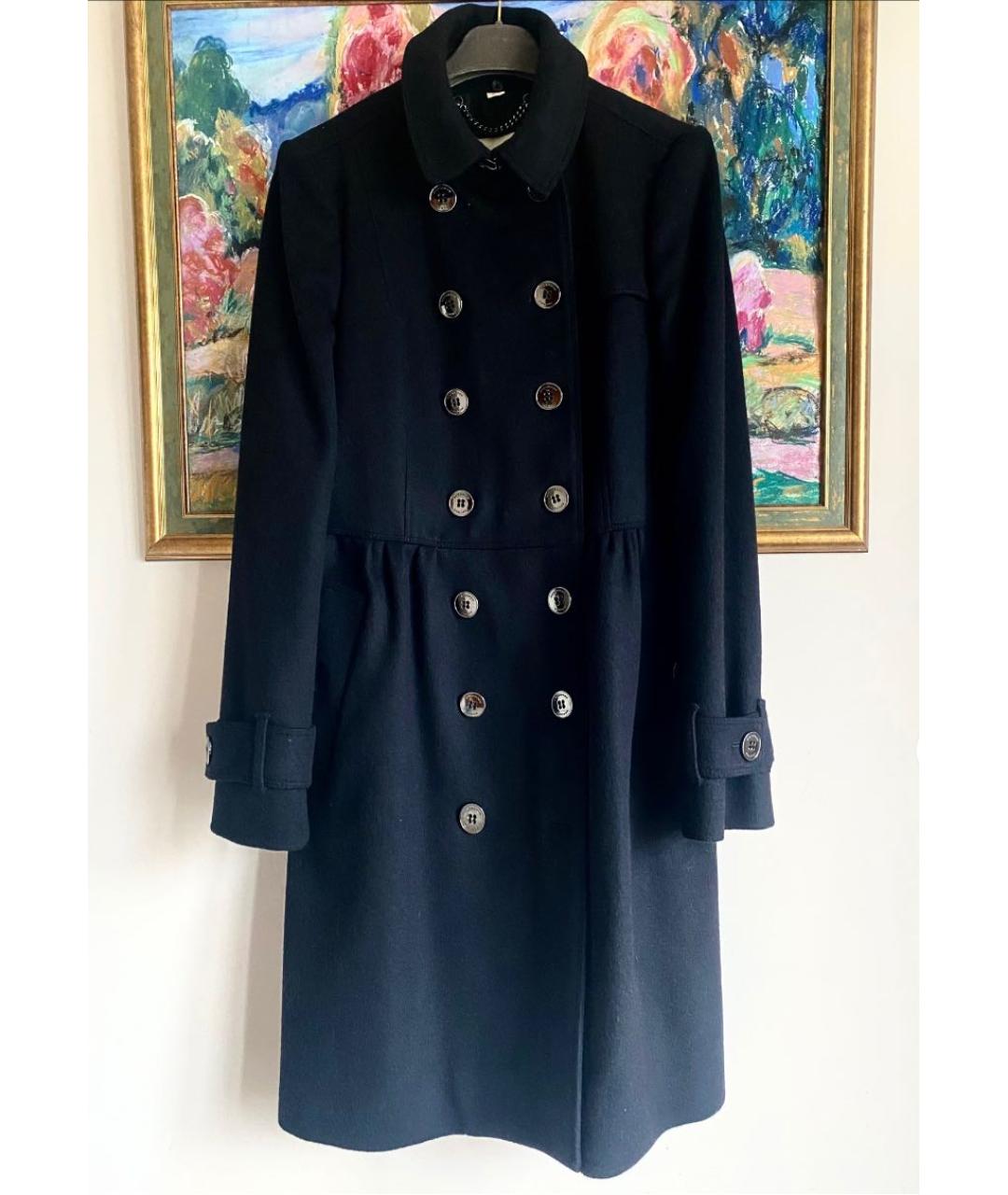 BURBERRY Черное шерстяное пальто, фото 8