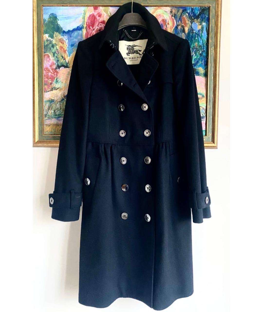 BURBERRY Черное шерстяное пальто, фото 2