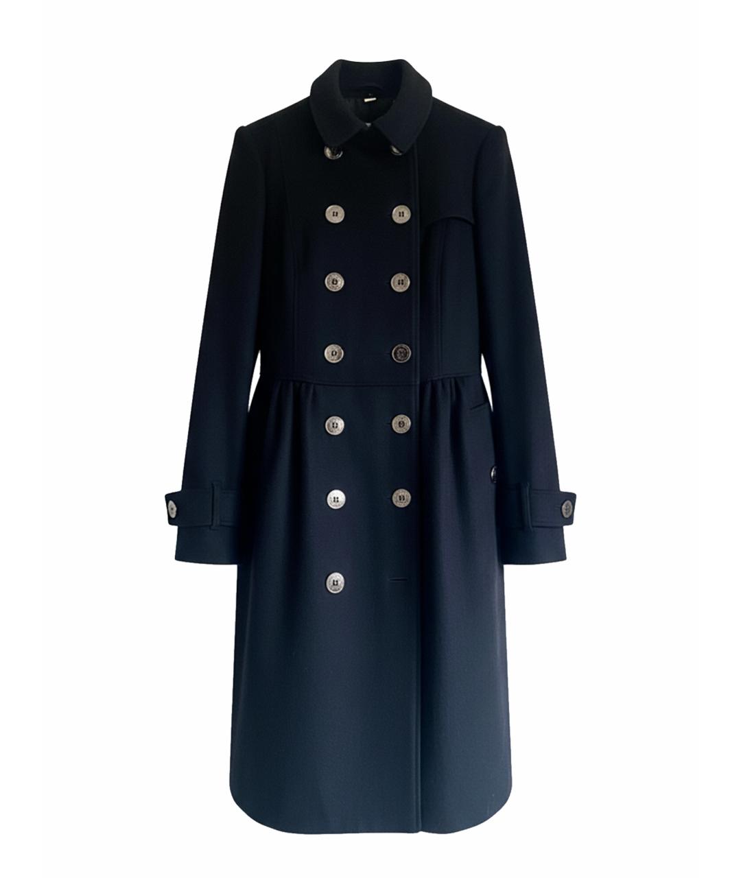 BURBERRY Черное шерстяное пальто, фото 1