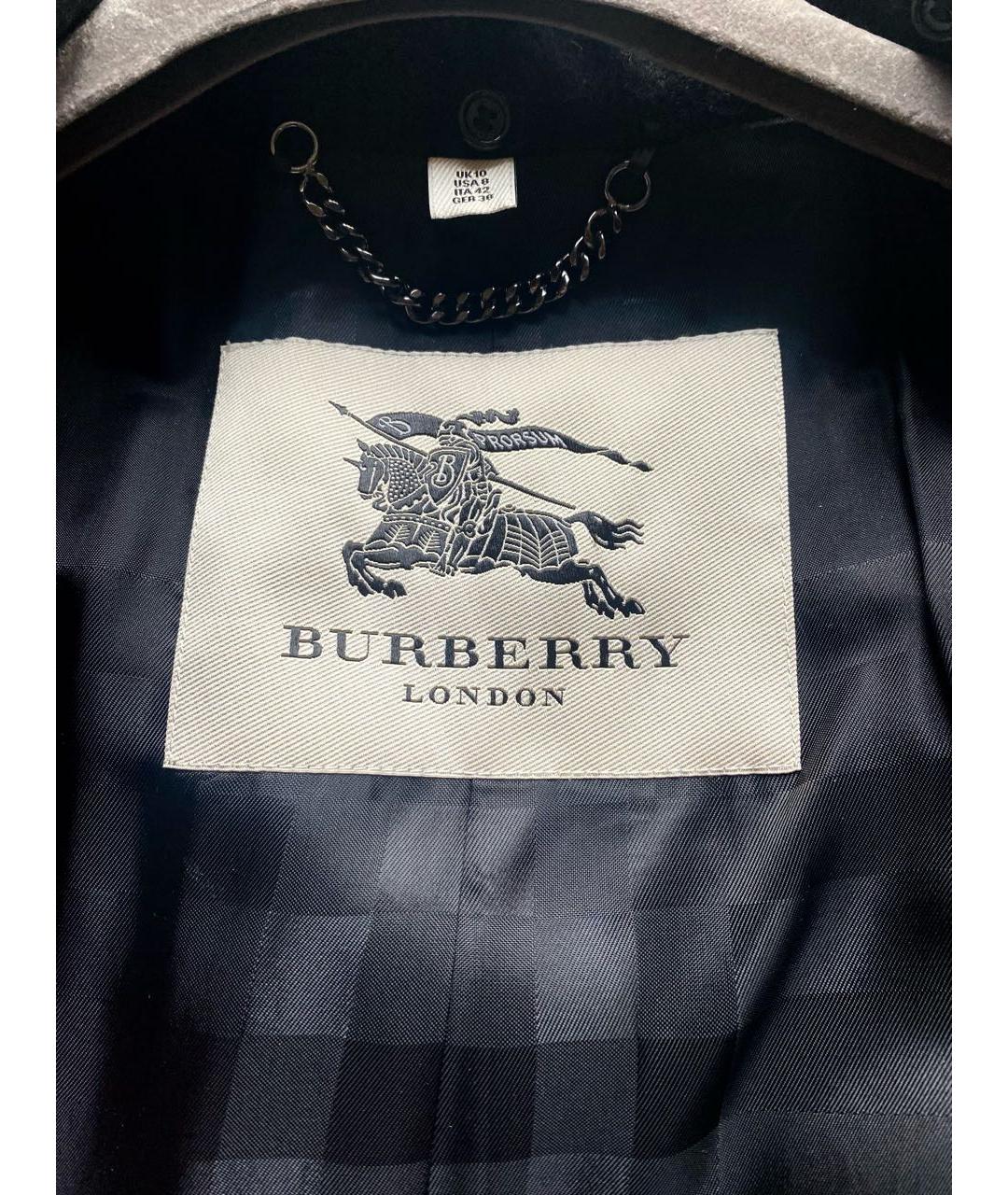 BURBERRY Черное шерстяное пальто, фото 5