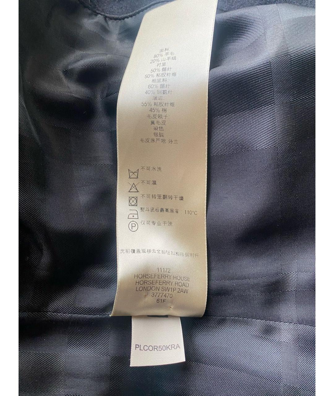 BURBERRY Черное шерстяное пальто, фото 7