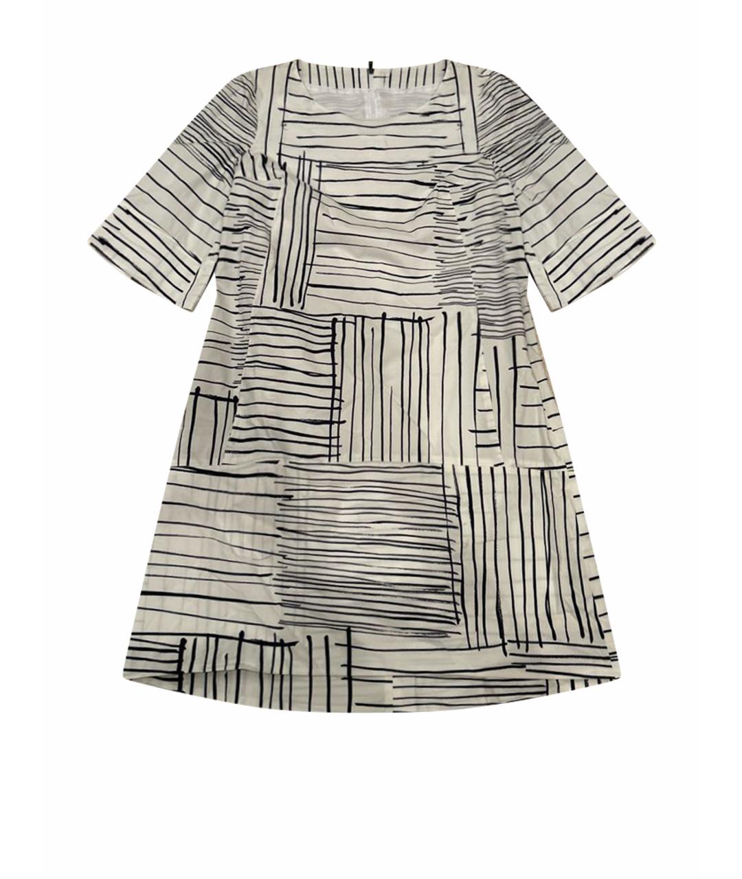 PESERICO Белое хлопко-эластановое повседневное платье, фото 1