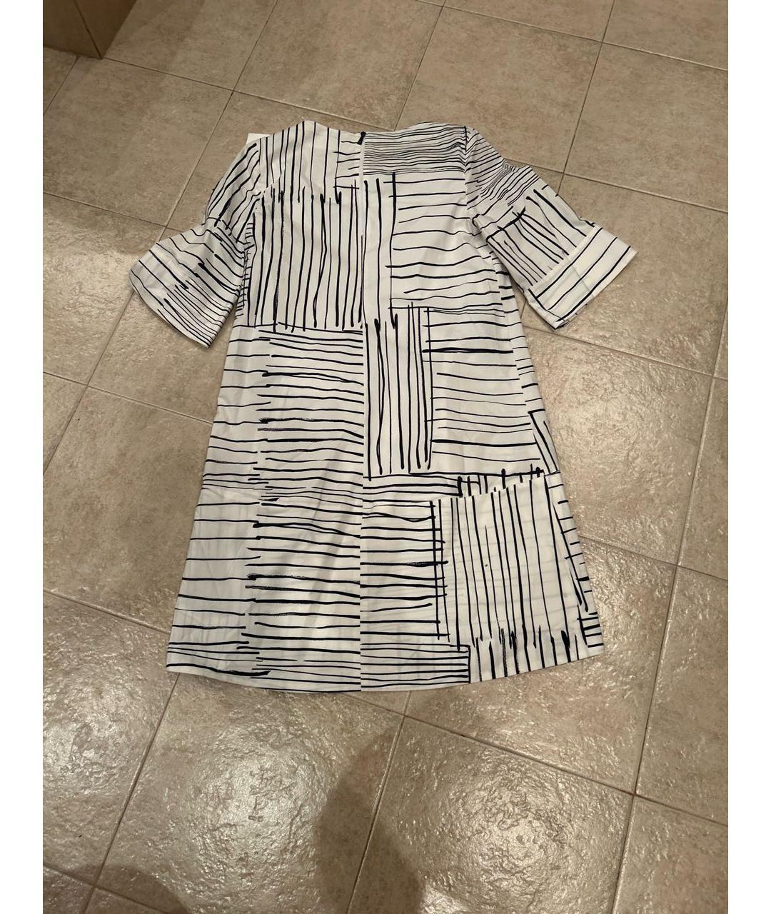 PESERICO Белое хлопко-эластановое повседневное платье, фото 2