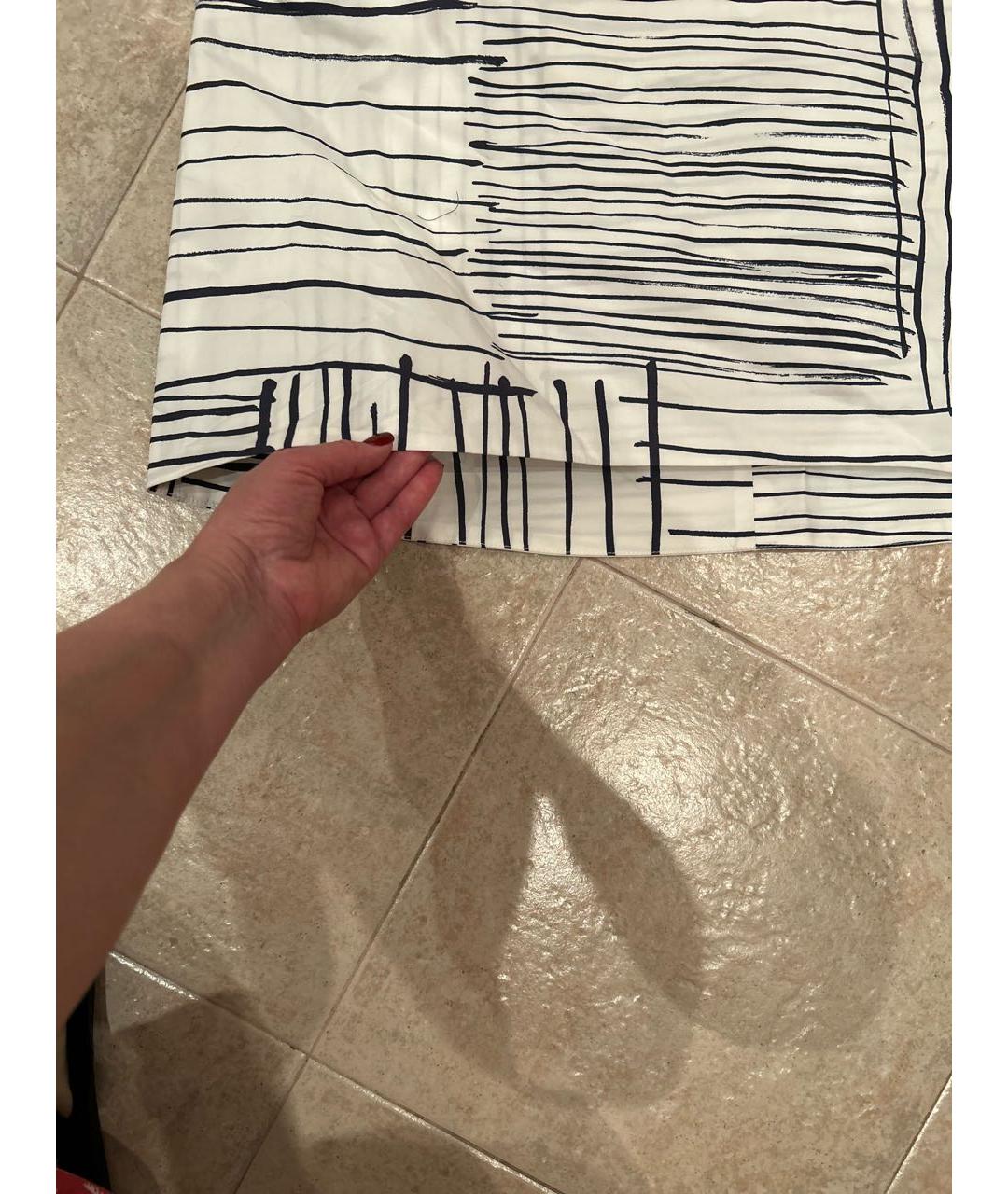 PESERICO Белое хлопко-эластановое повседневное платье, фото 5