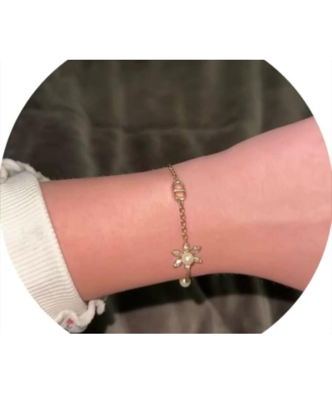 CHRISTIAN DIOR Золотой металлический браслет, фото 4