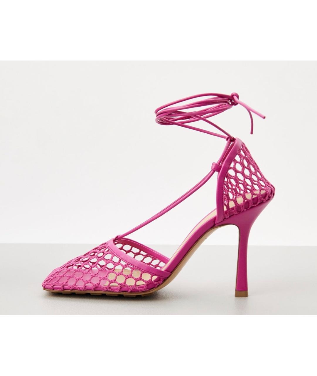 BOTTEGA VENETA Фуксия кожаные туфли, фото 6