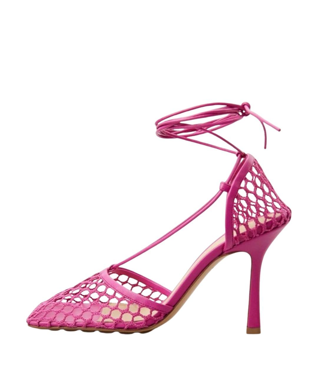 BOTTEGA VENETA Фуксия кожаные туфли, фото 7