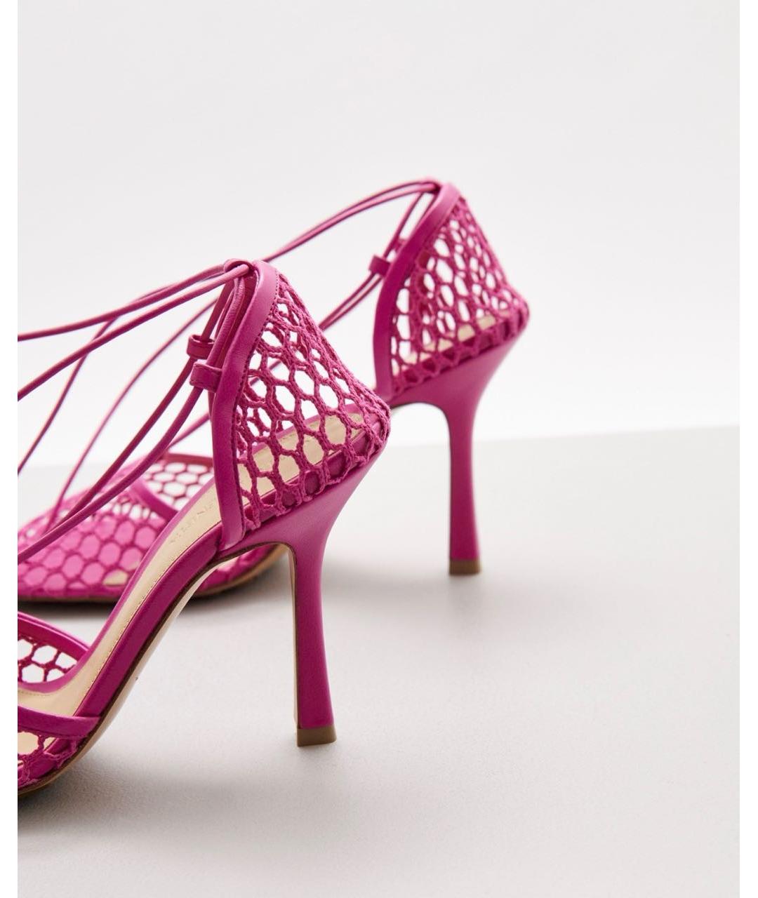 BOTTEGA VENETA Фуксия кожаные туфли, фото 4