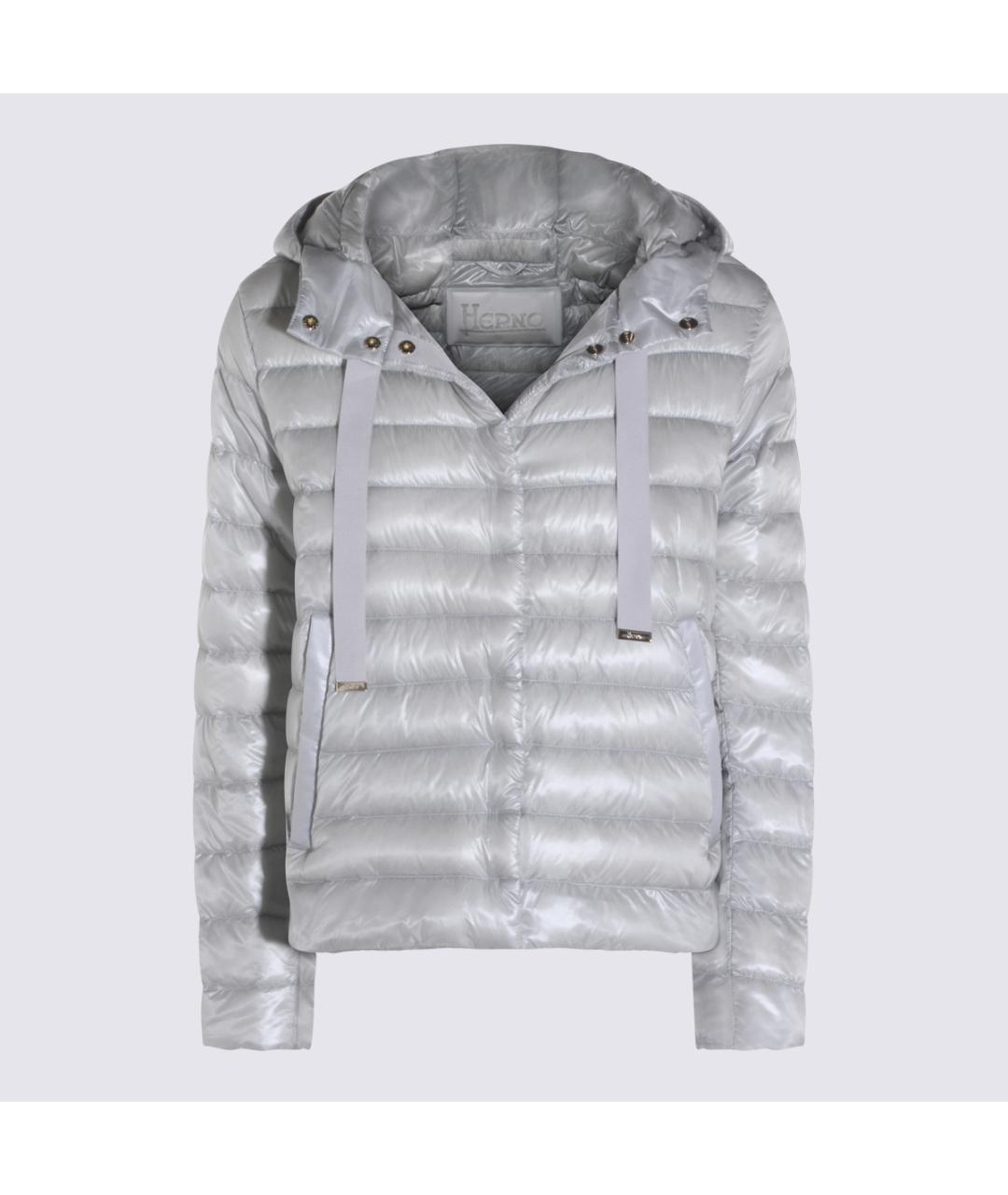 HERNO Серый полиамидовый пуховик, фото 5