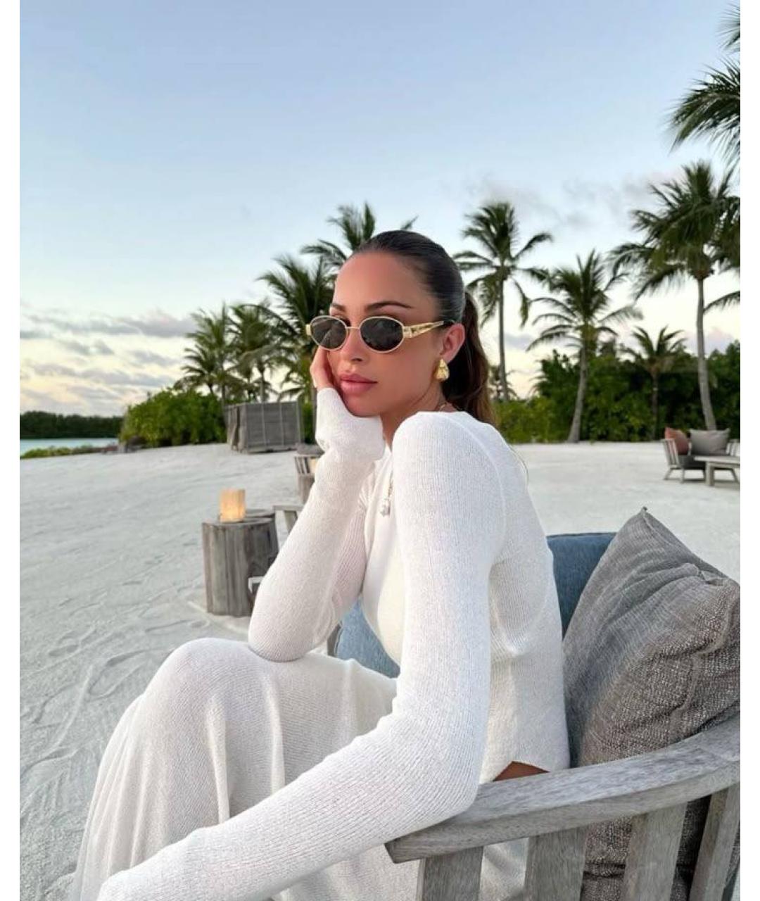 CELINE Золотые металлические солнцезащитные очки, фото 4