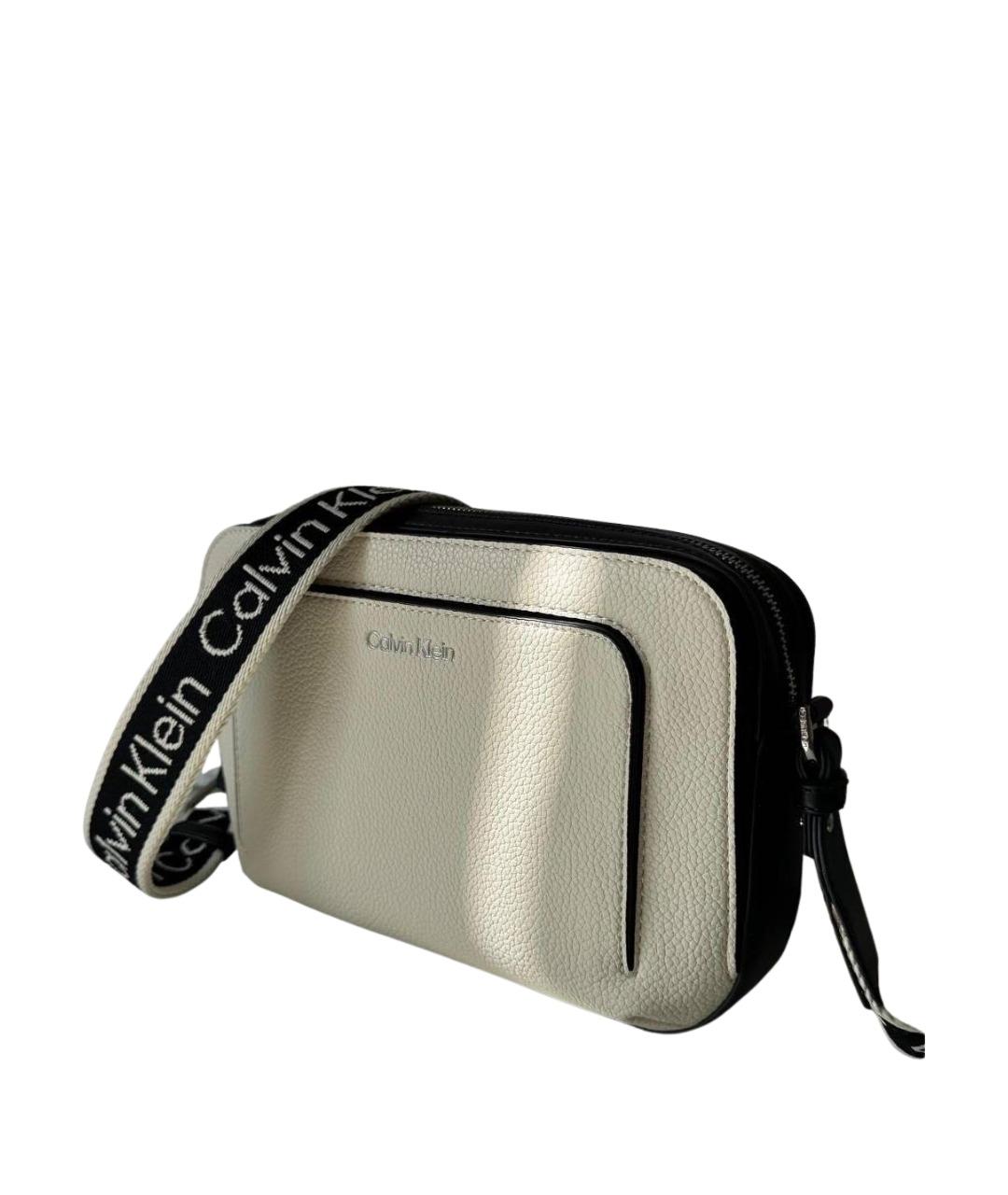CALVIN KLEIN Белая сумка через плечо из искусственной кожи, фото 1