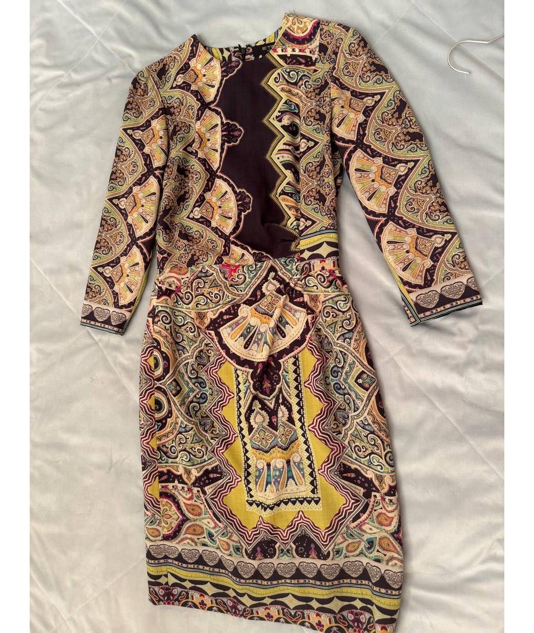 ETRO Коричневое хлопковое повседневное платье, фото 4