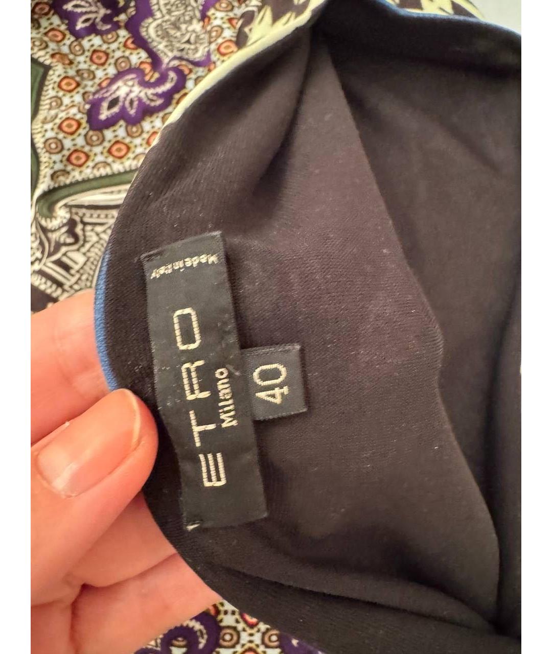 ETRO Коричневое хлопковое повседневное платье, фото 5