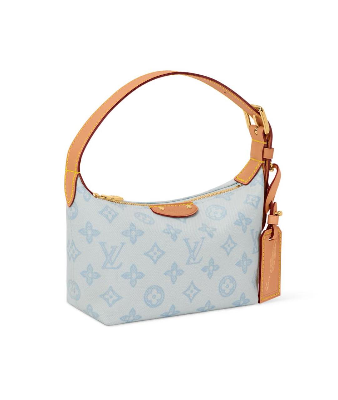 LOUIS VUITTON Голубая тканевая сумка с короткими ручками, фото 2