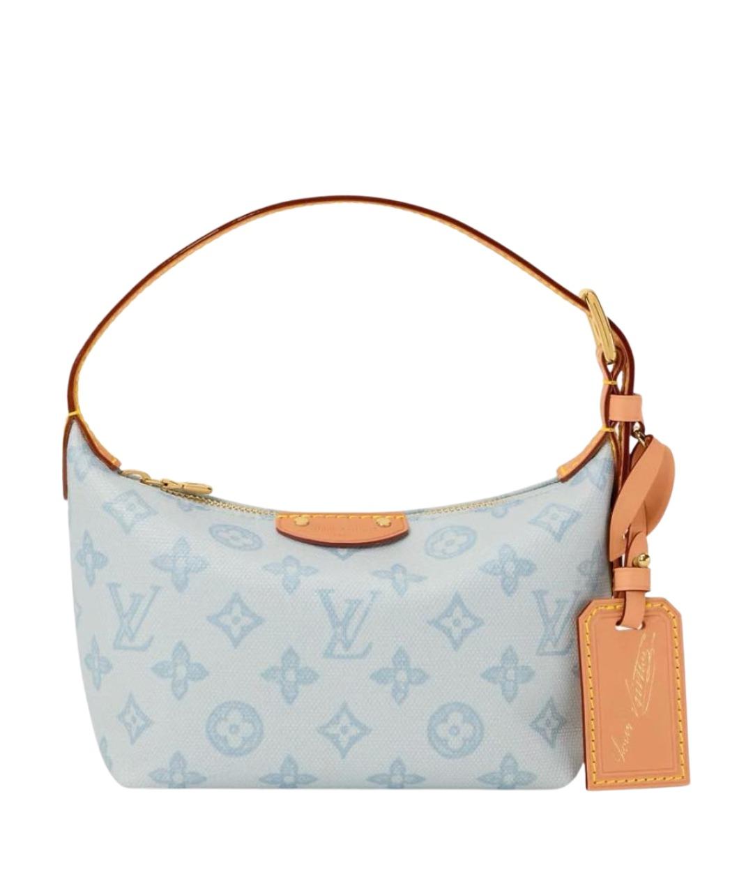 LOUIS VUITTON Голубая тканевая сумка с короткими ручками, фото 1