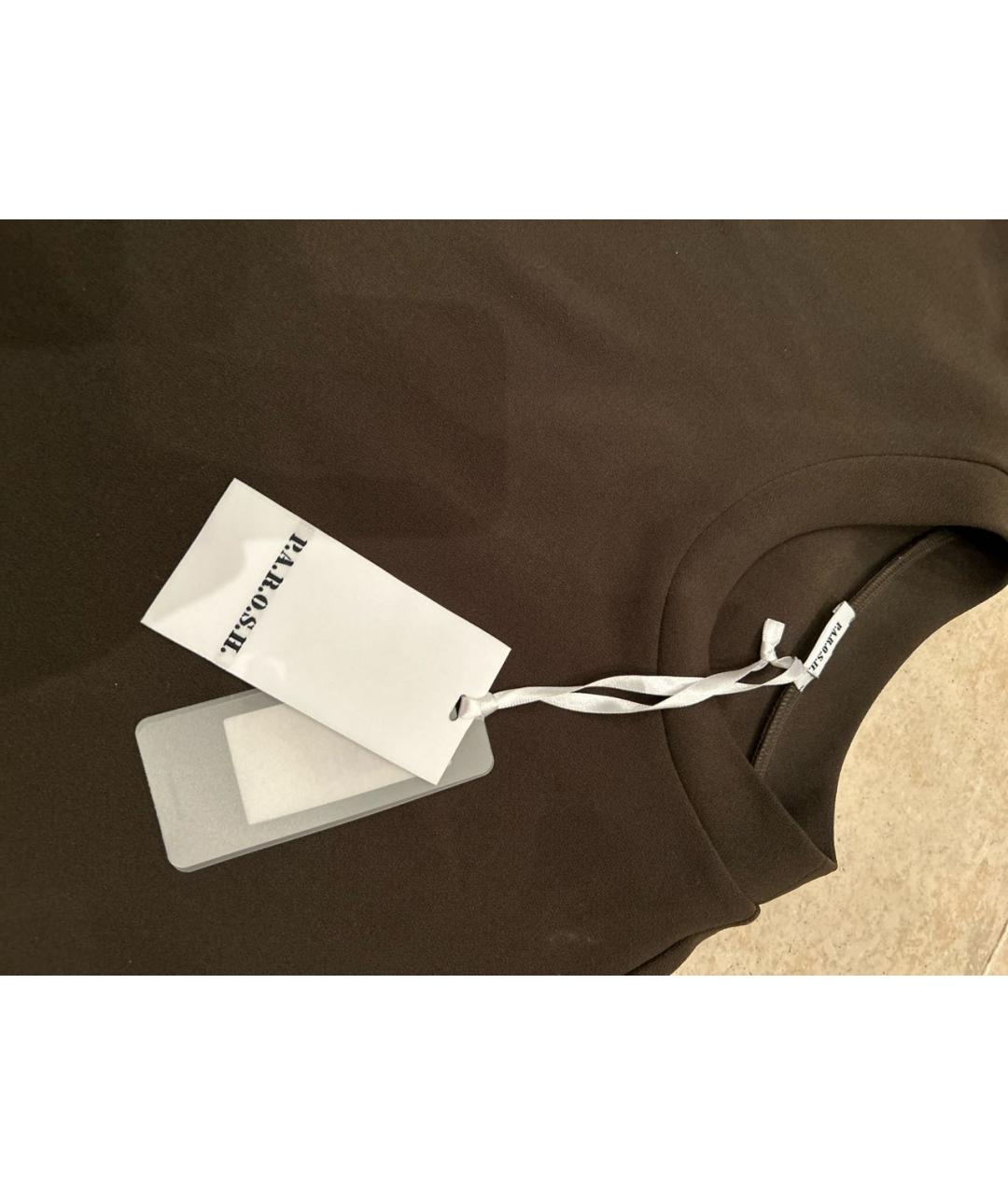 P.A.R.O.S.H. Антрацитовое полиэстеровое повседневное платье, фото 4