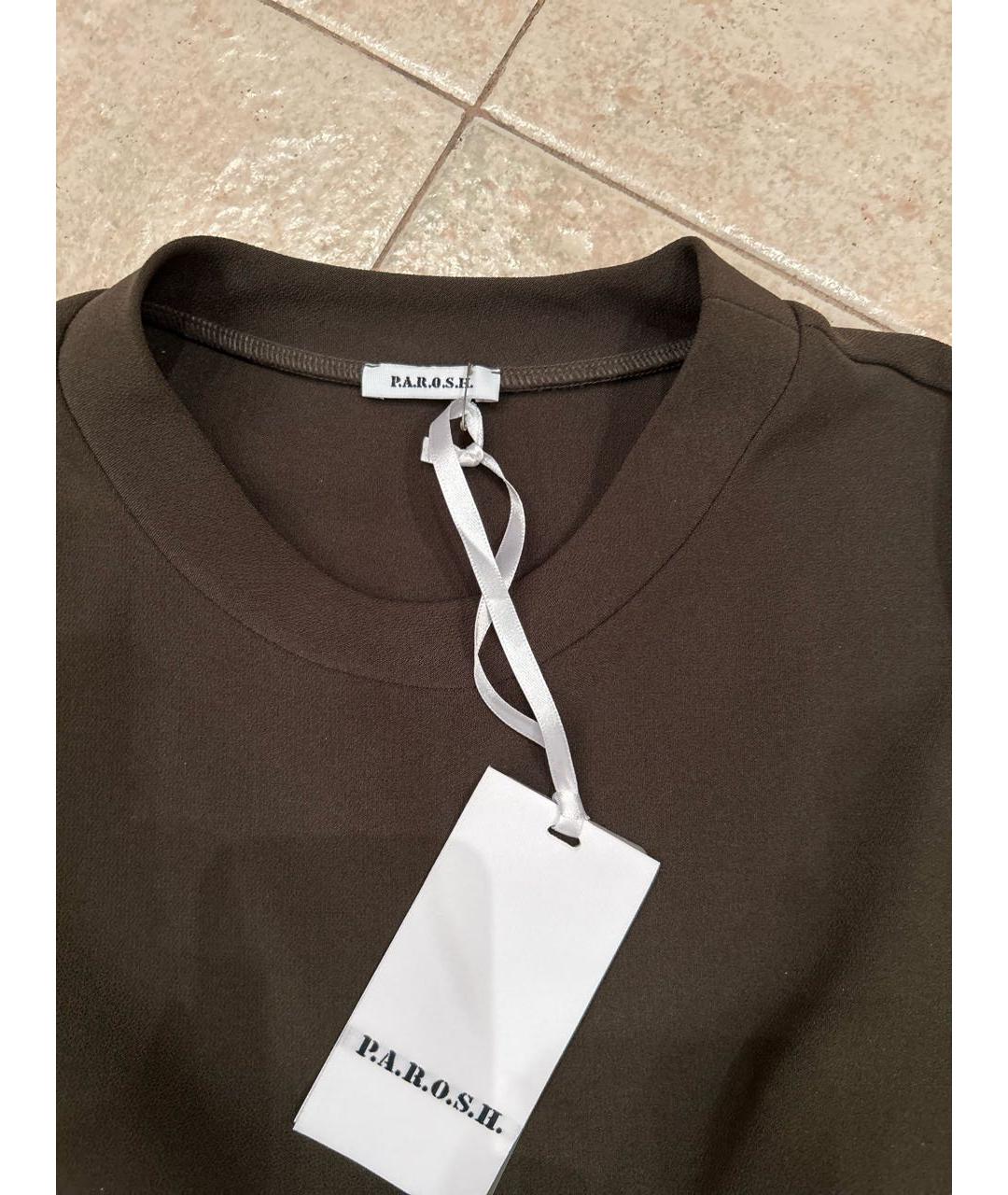 P.A.R.O.S.H. Антрацитовое полиэстеровое повседневное платье, фото 3