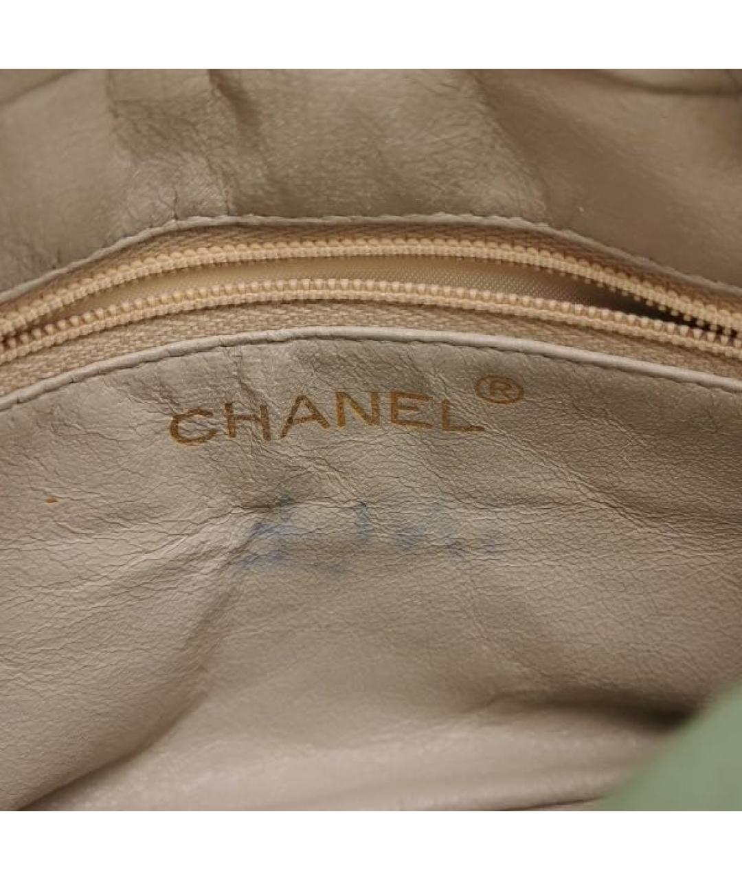 CHANEL Бирюзовая тканевая сумка через плечо, фото 7