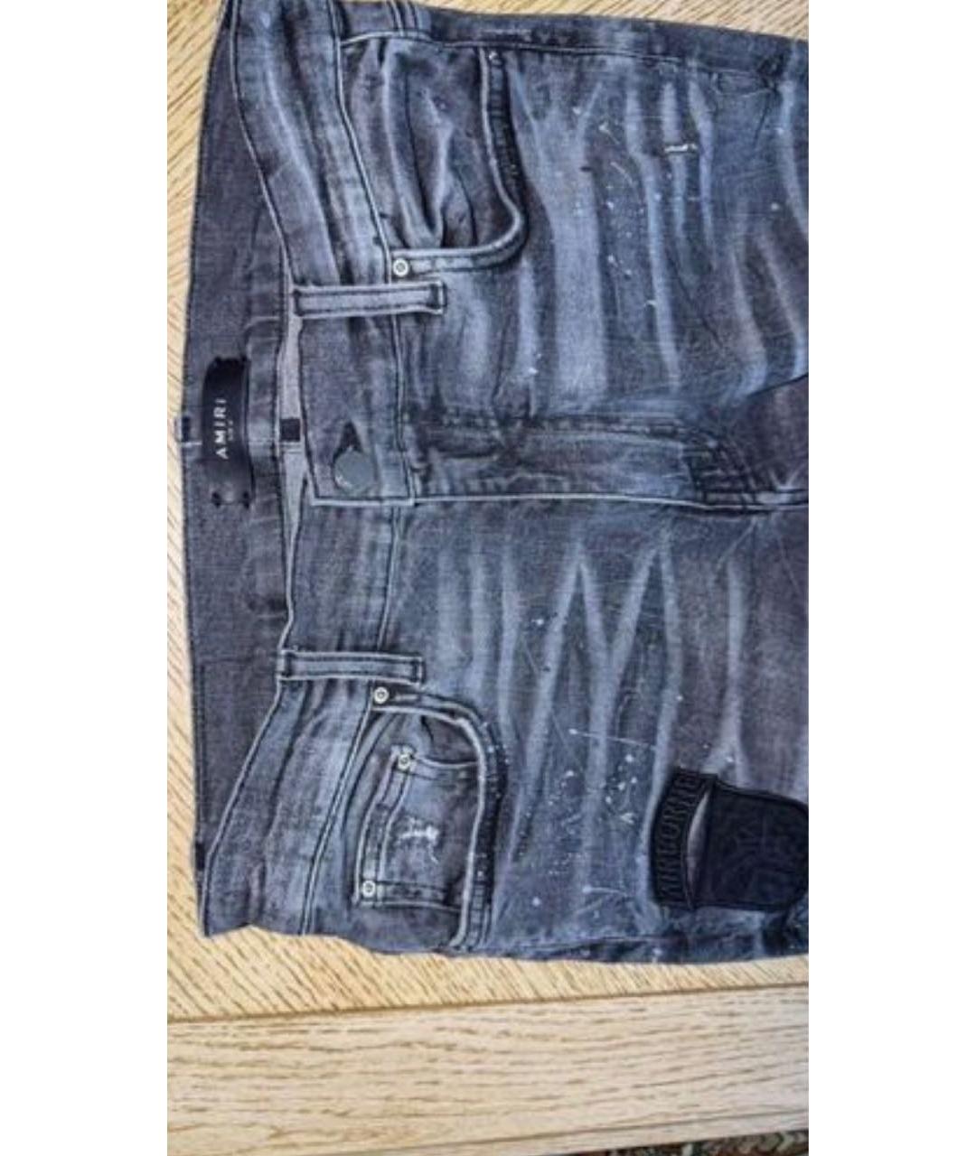 AMIRI Антрацитовые хлопковые джинсы скинни, фото 4