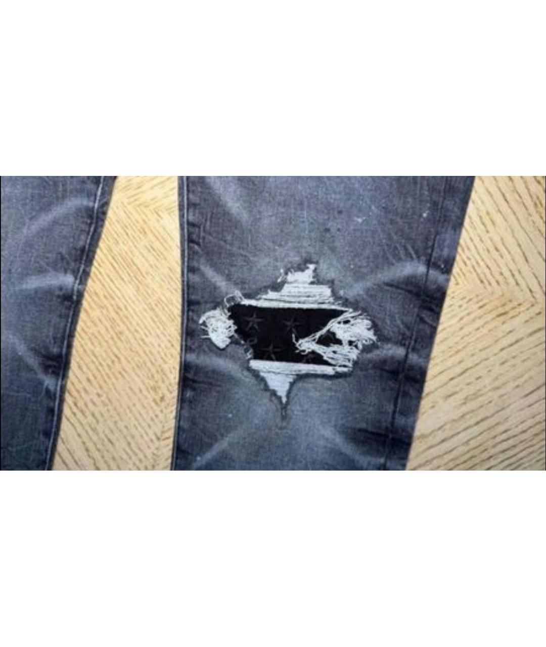 AMIRI Антрацитовые хлопковые джинсы скинни, фото 5