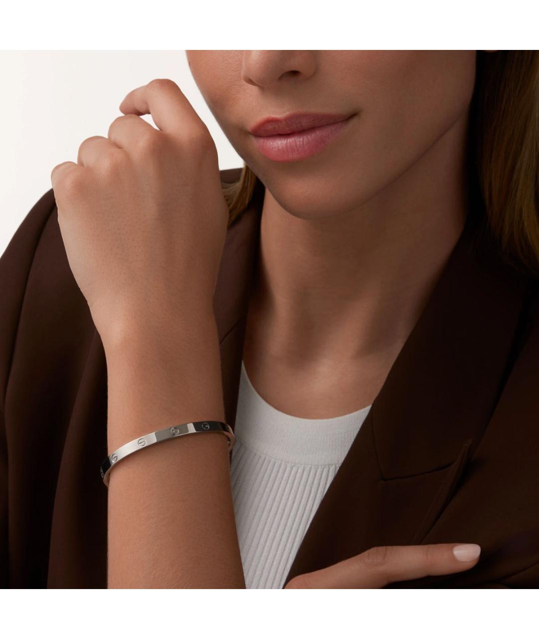 CARTIER Серебрянный браслет из белого золота, фото 2