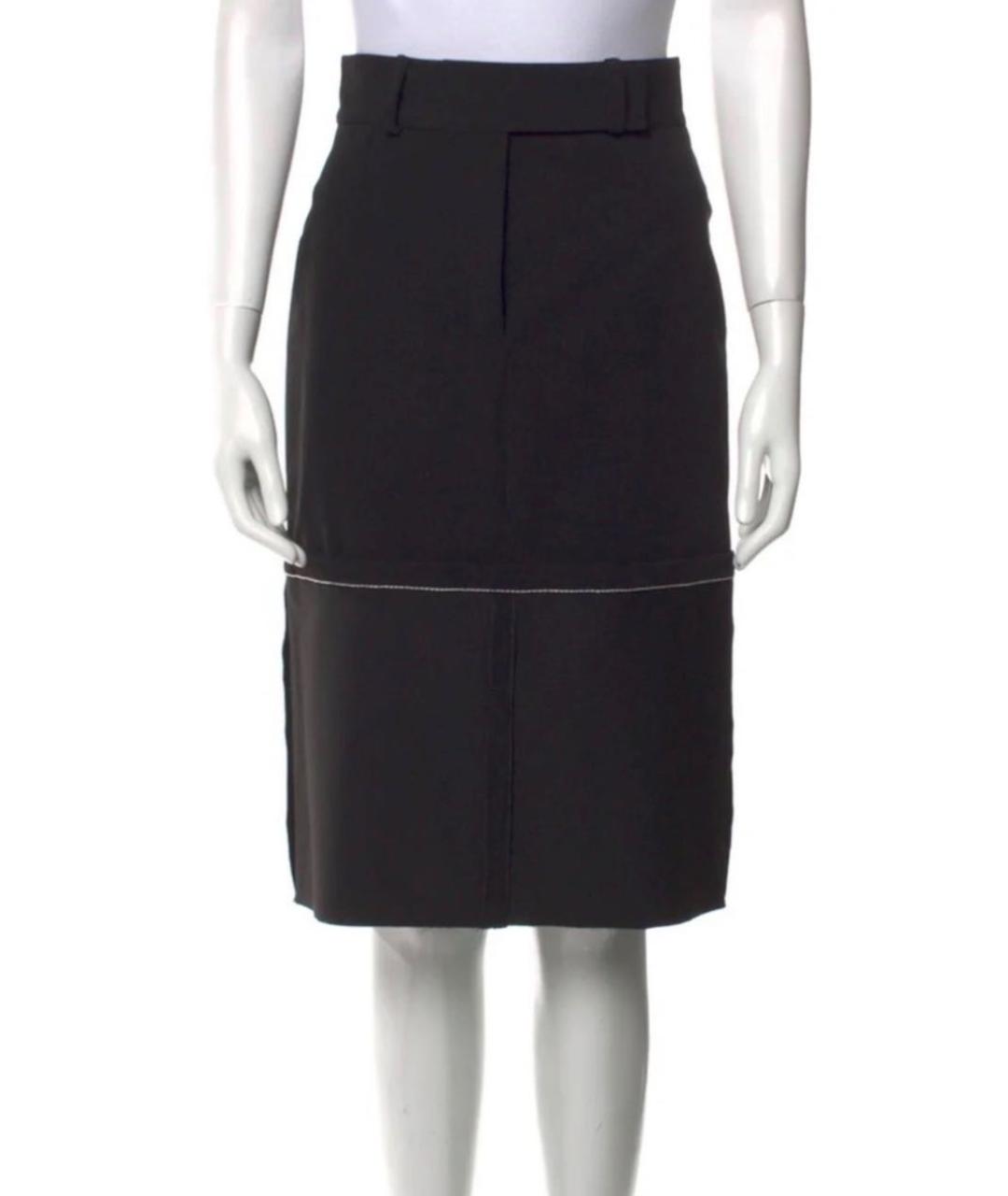 MM6 MAISON MARGIELA Черная хлопковая юбка миди, фото 5