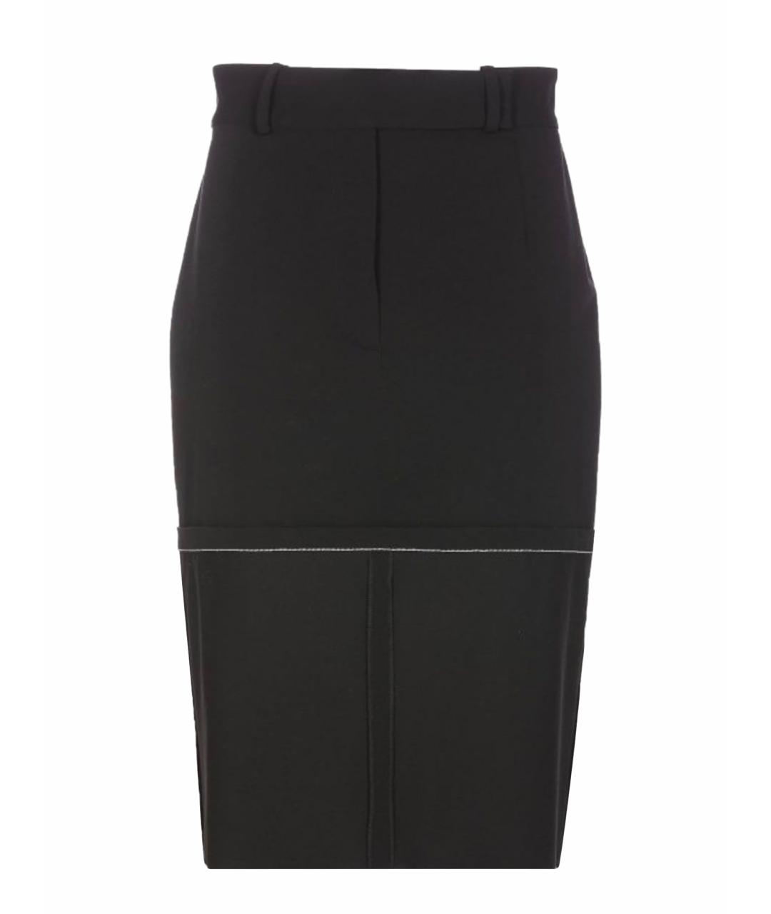 MM6 MAISON MARGIELA Черная хлопковая юбка миди, фото 1