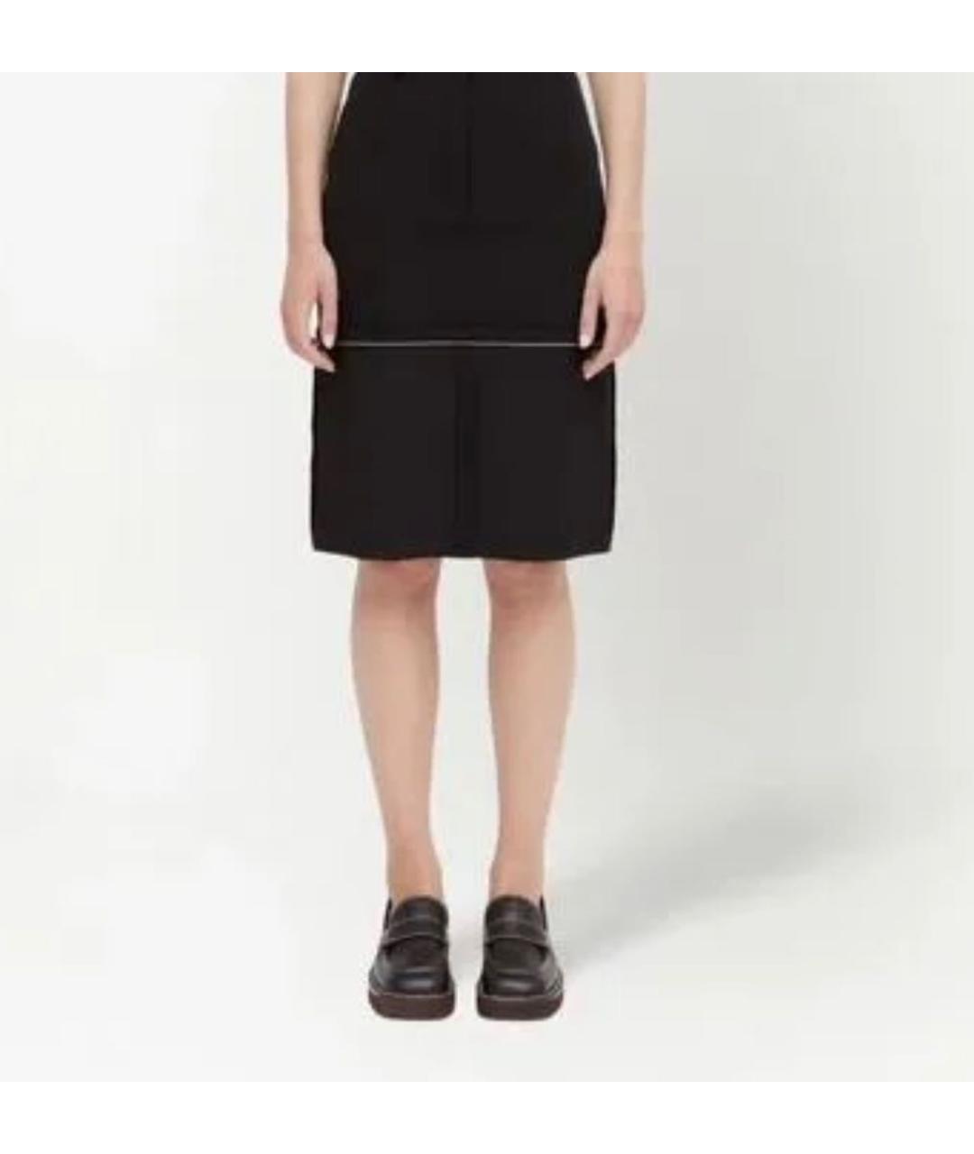 MM6 MAISON MARGIELA Черная хлопковая юбка миди, фото 6