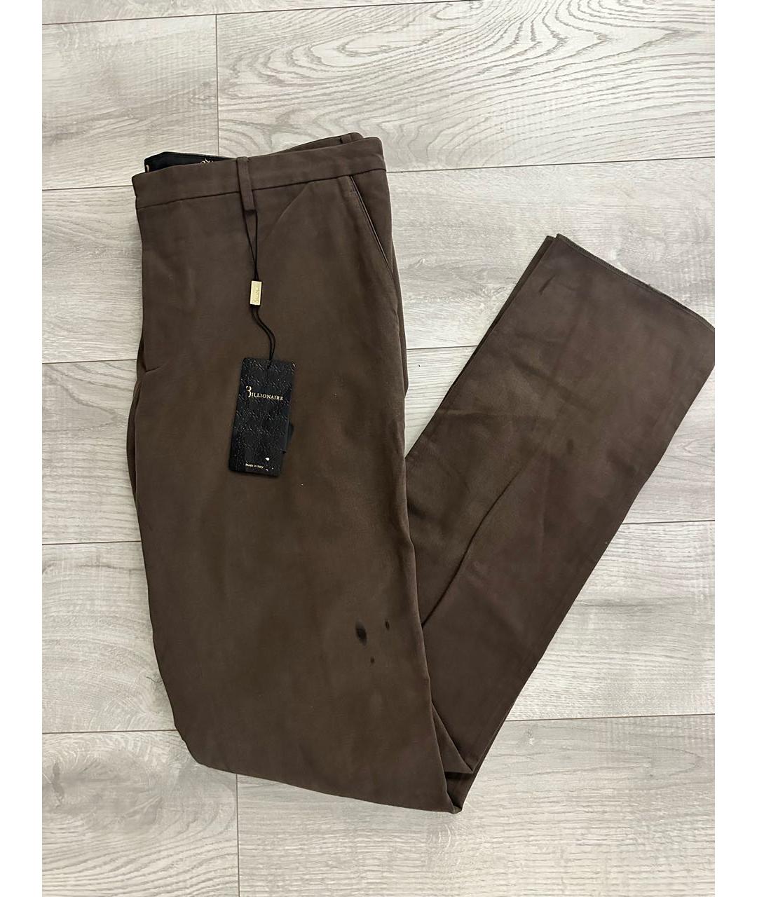 BILLIONAIRE Коричневые хлопковые повседневные брюки, фото 6