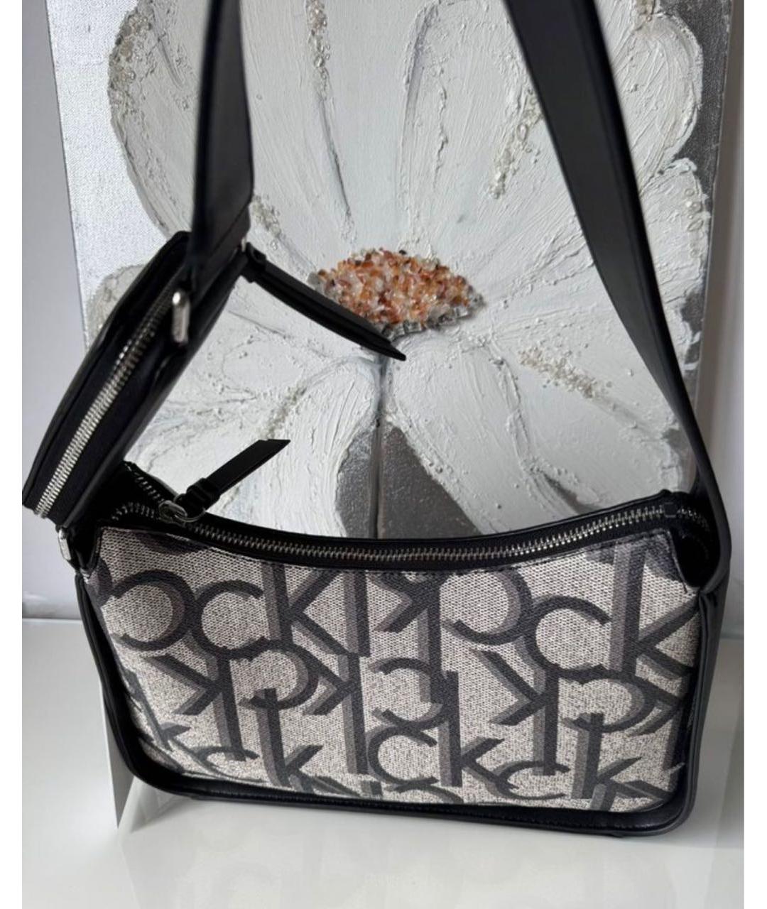 CALVIN KLEIN Серая сумка через плечо из искусственной кожи, фото 4