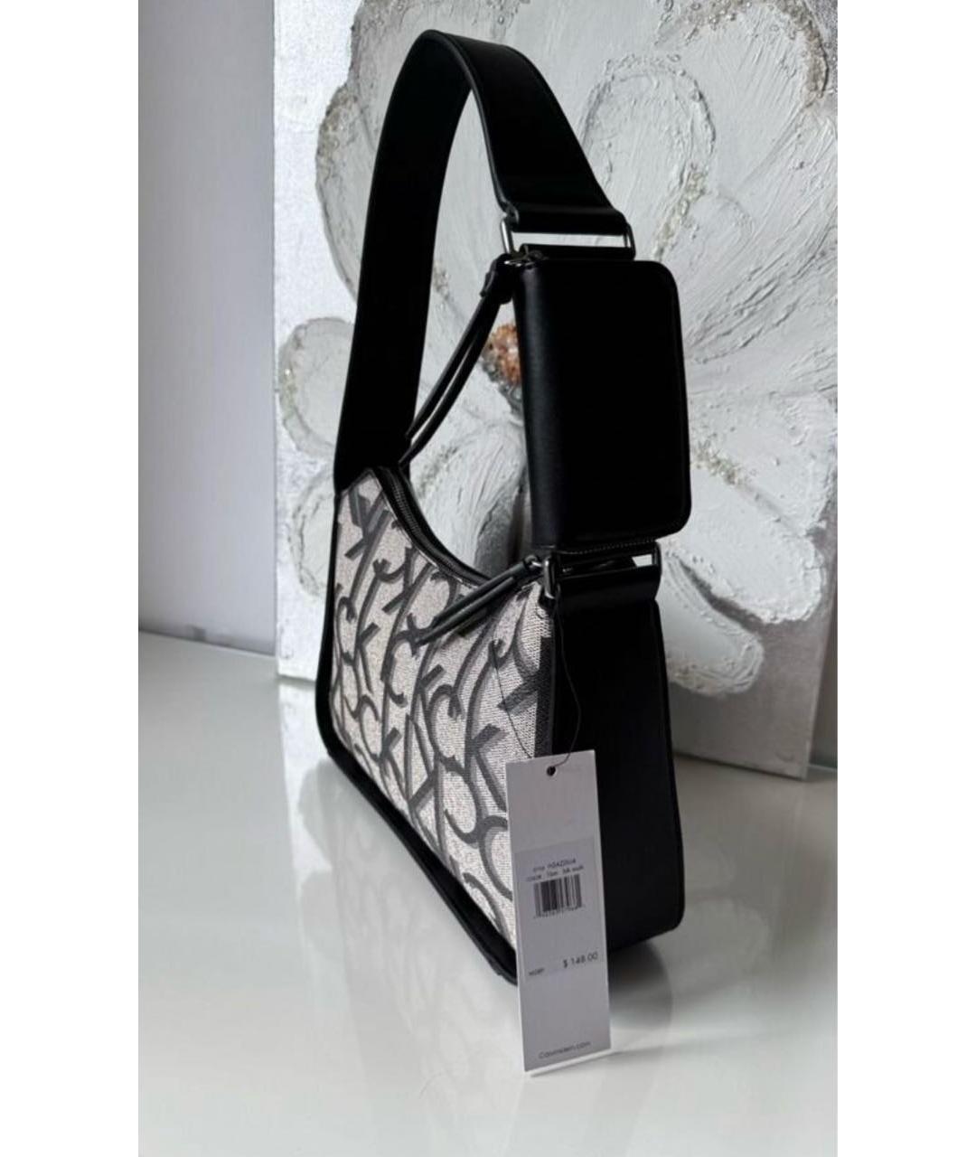 CALVIN KLEIN Серая сумка через плечо из искусственной кожи, фото 2