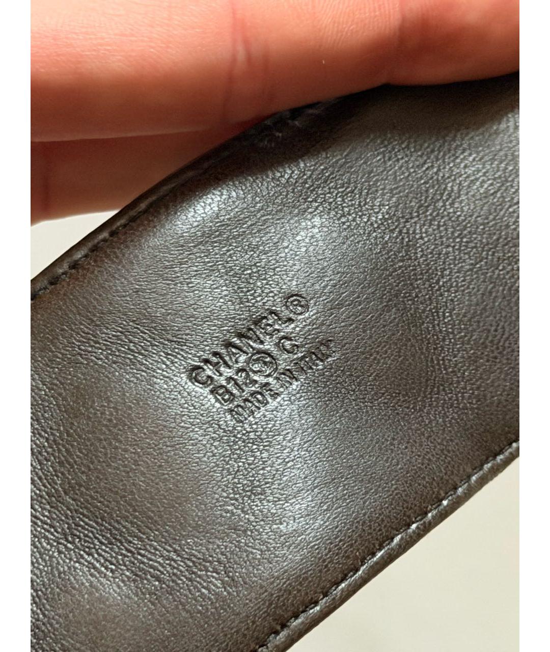 CHANEL Черный кожаный браслет, фото 3