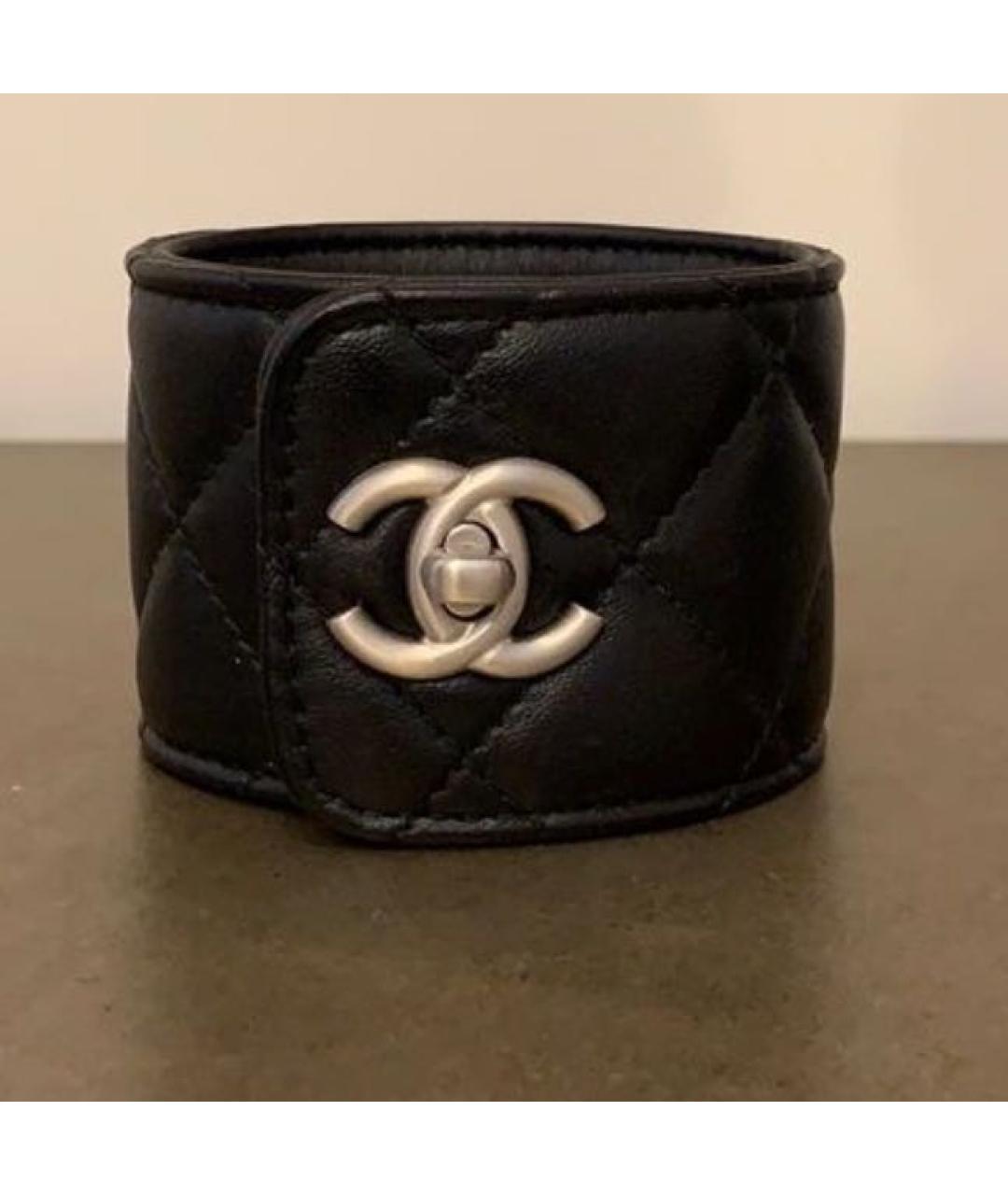 CHANEL Черный кожаный браслет, фото 6