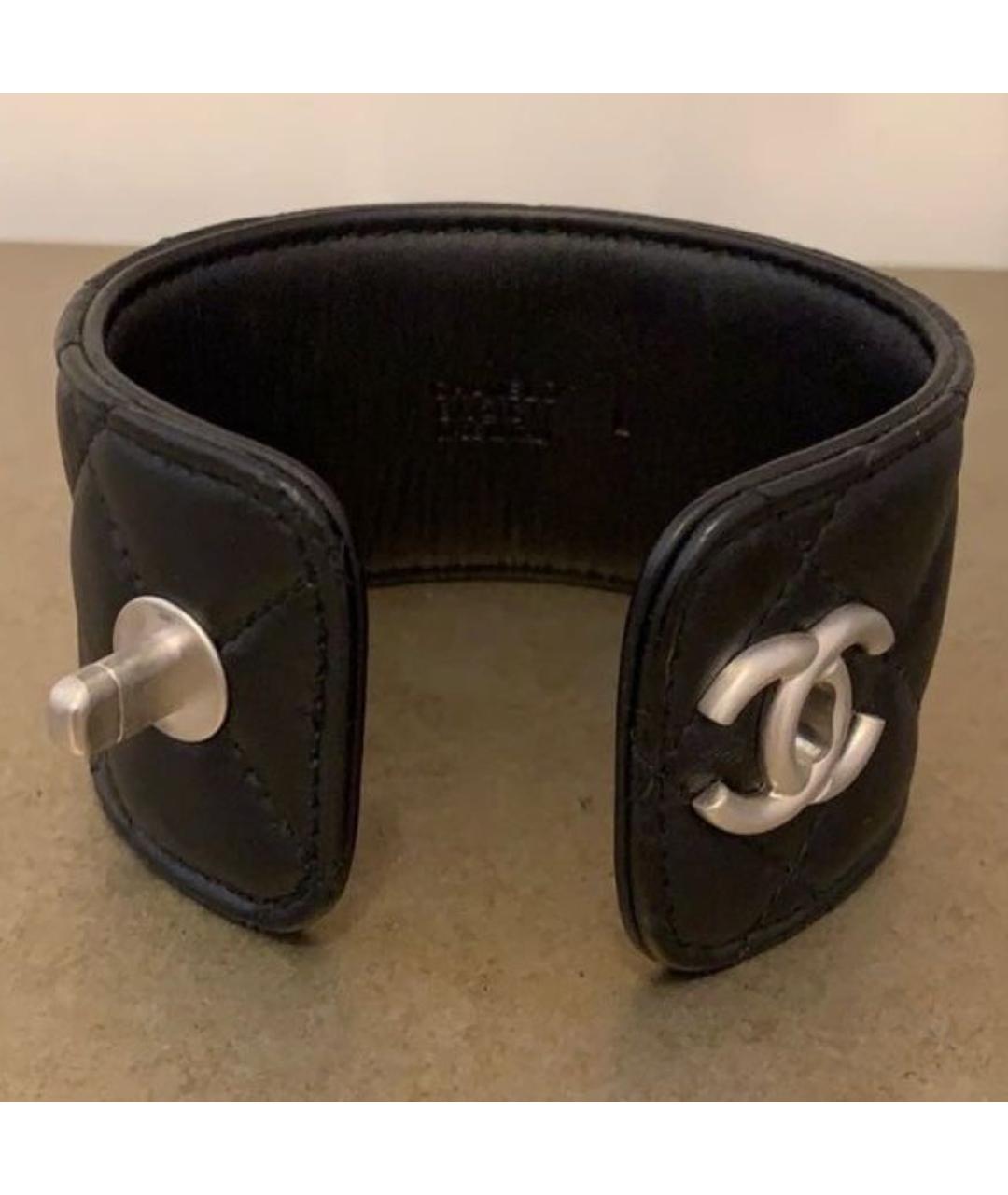 CHANEL Черный кожаный браслет, фото 2