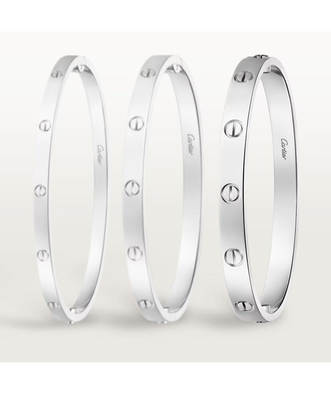CARTIER Серебрянный браслет из белого золота, фото 3