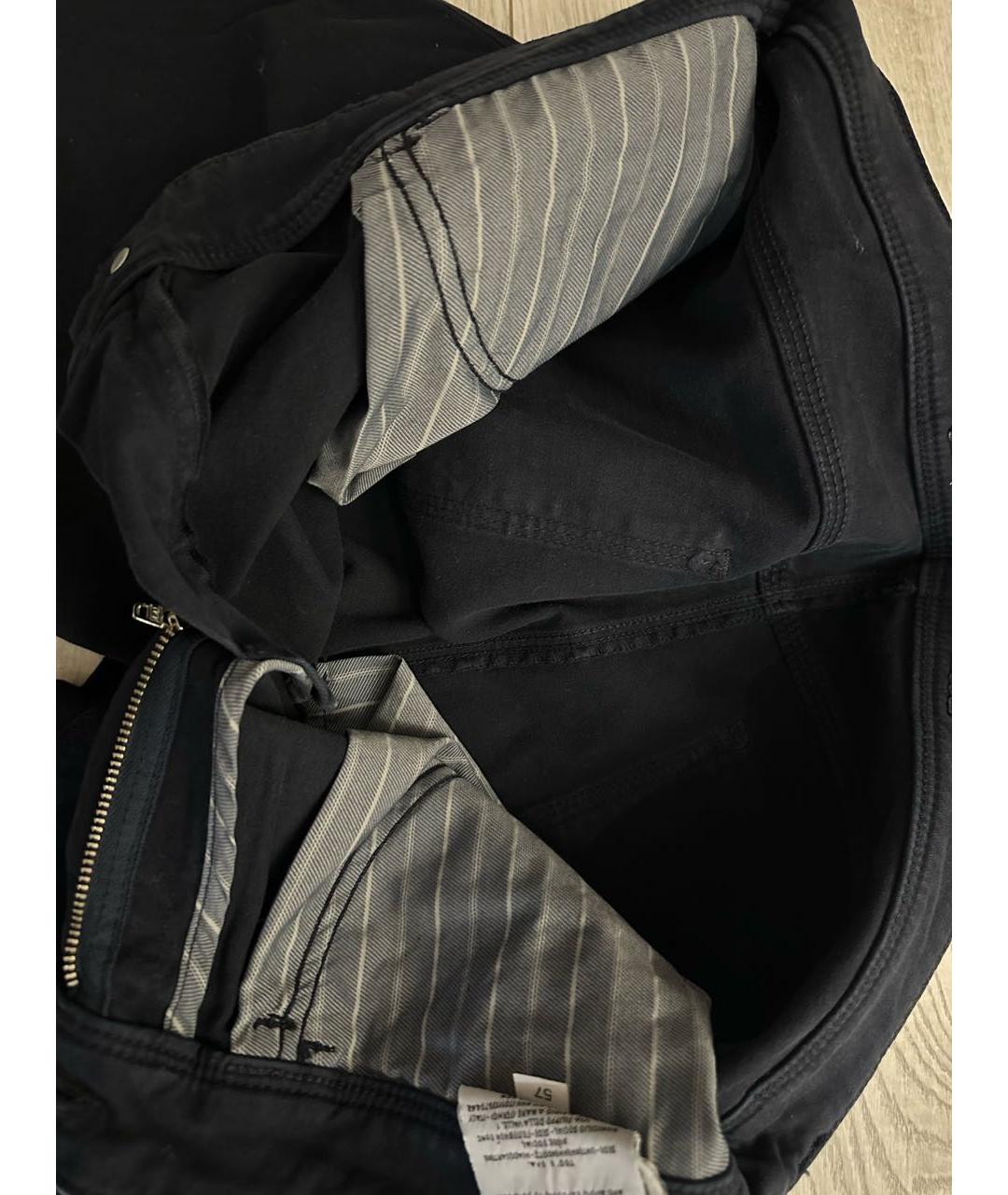 FAY Темно-синие хлопко-эластановые повседневные брюки, фото 3