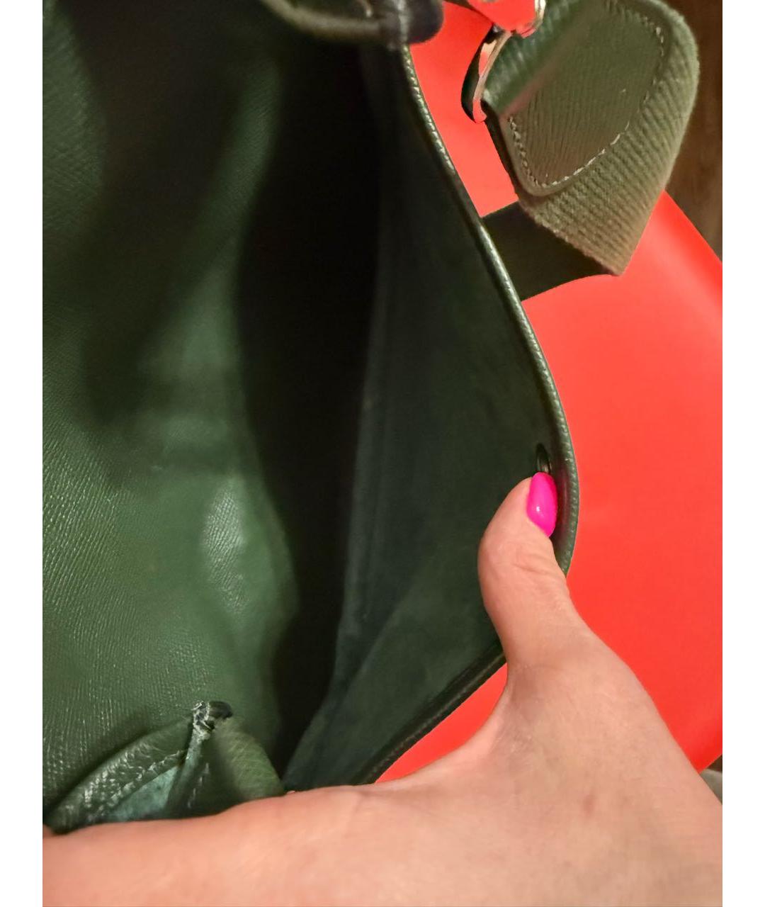 HERMES Зеленая кожаная сумка через плечо, фото 5