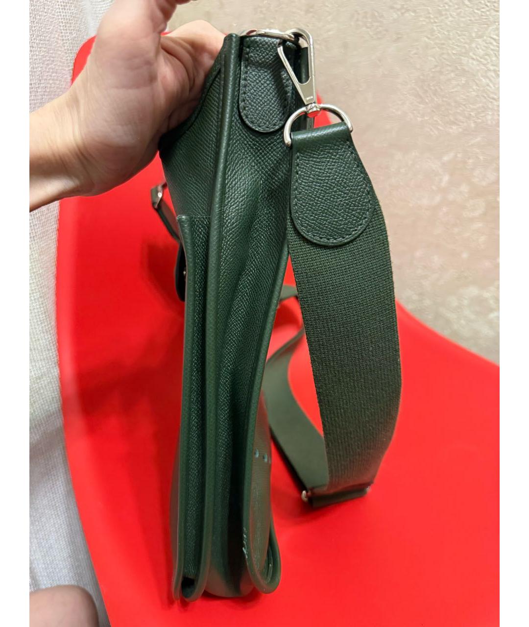HERMES Зеленая кожаная сумка через плечо, фото 8