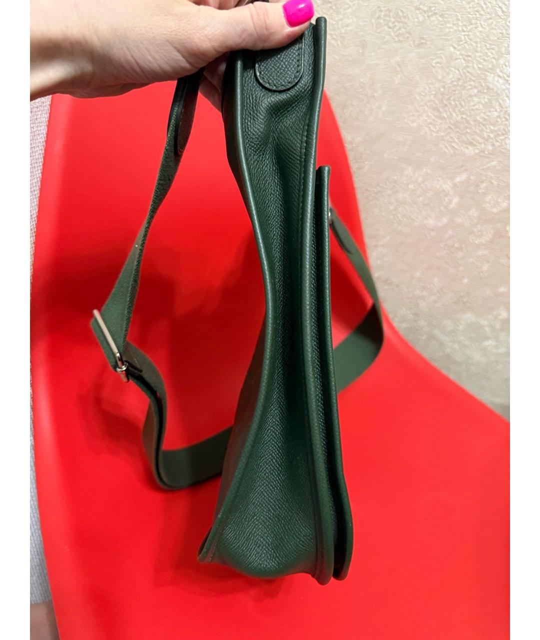 HERMES Зеленая кожаная сумка через плечо, фото 2