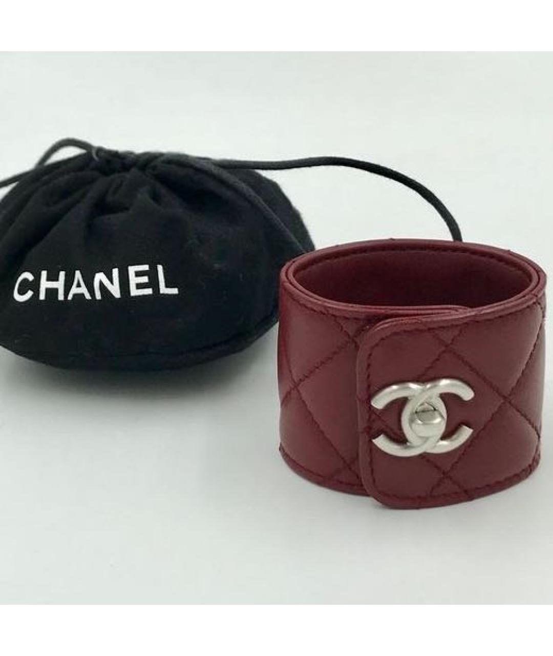 CHANEL Красный кожаный браслет, фото 8