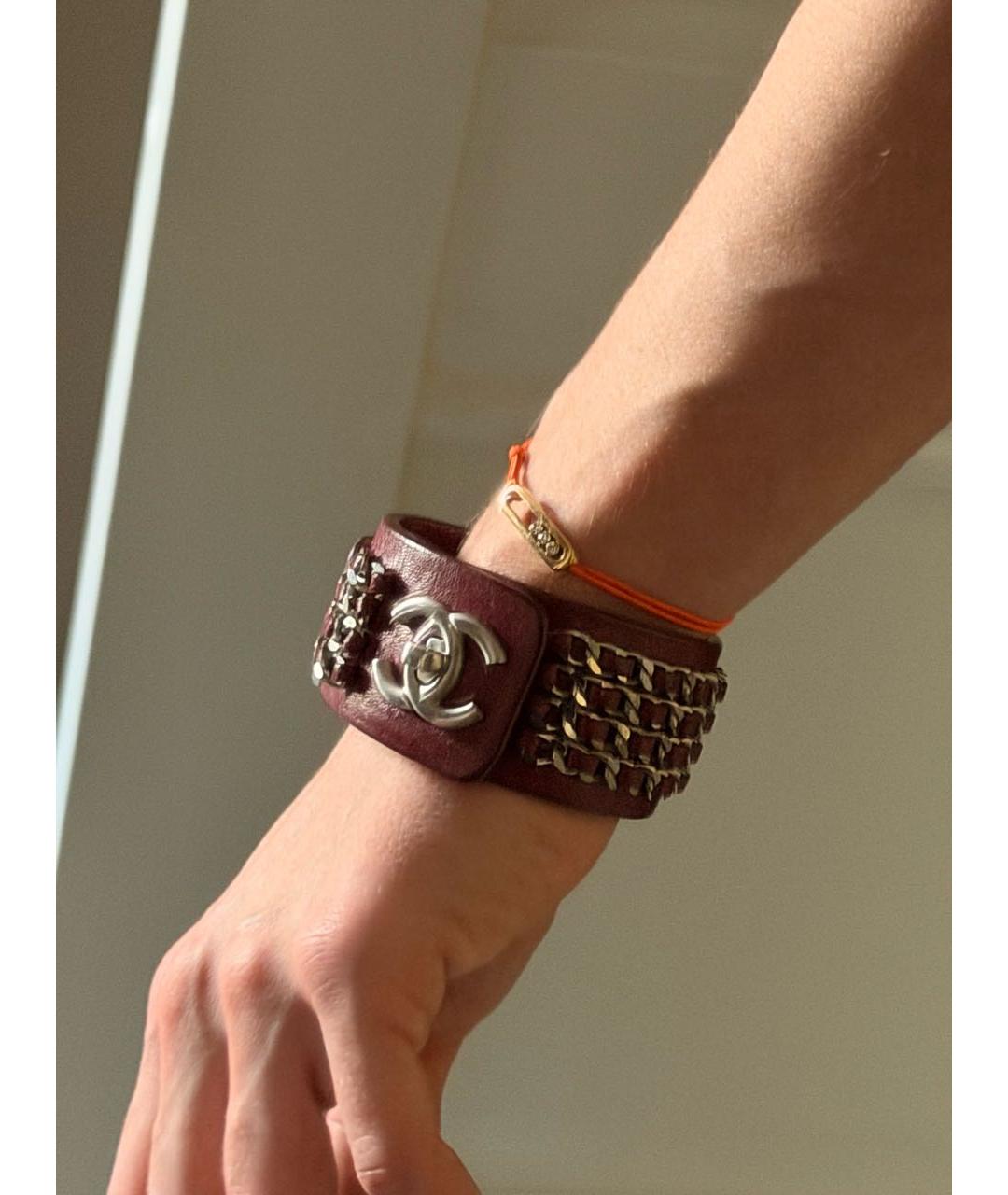 CHANEL Красный кожаный браслет, фото 2