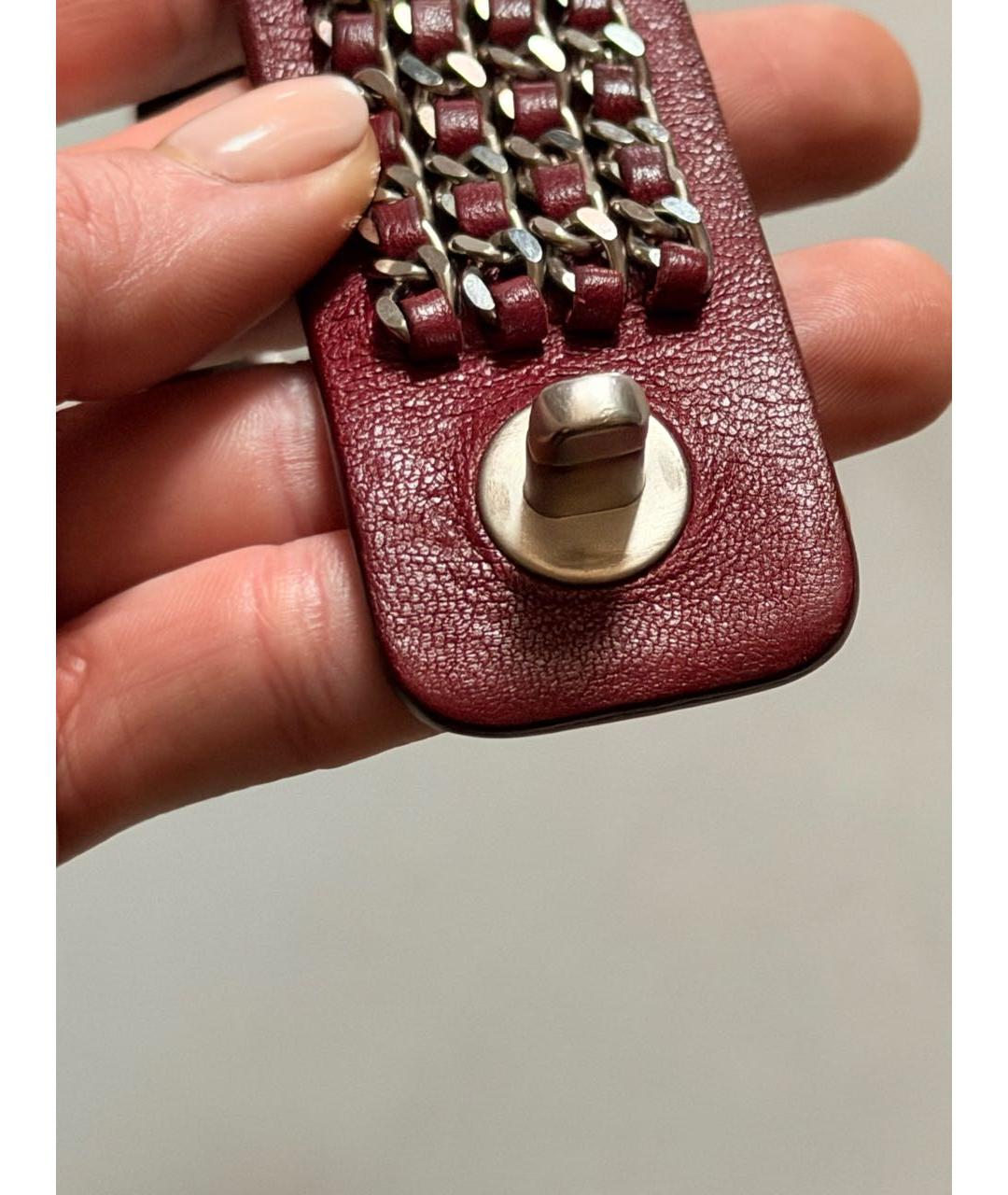 CHANEL Красный кожаный браслет, фото 3