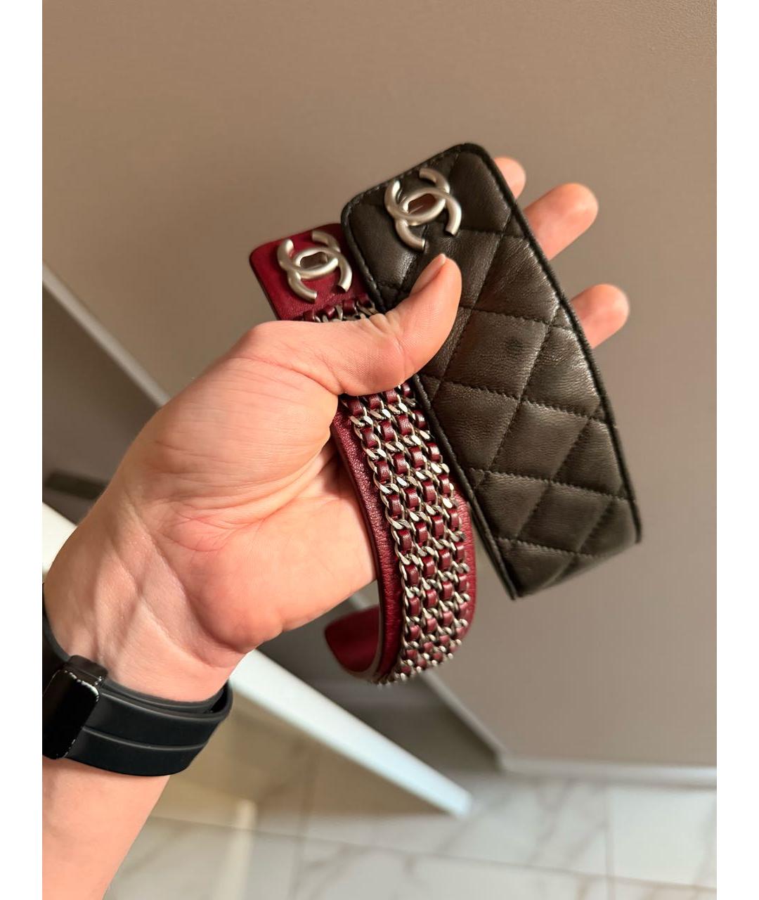 CHANEL Красный кожаный браслет, фото 5