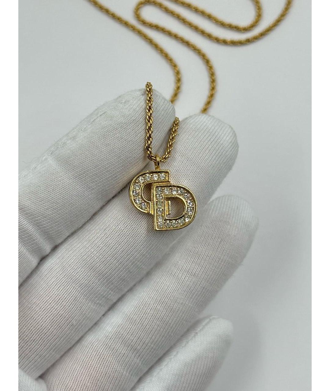 CHRISTIAN DIOR Золотая металлическая подвеска, фото 3